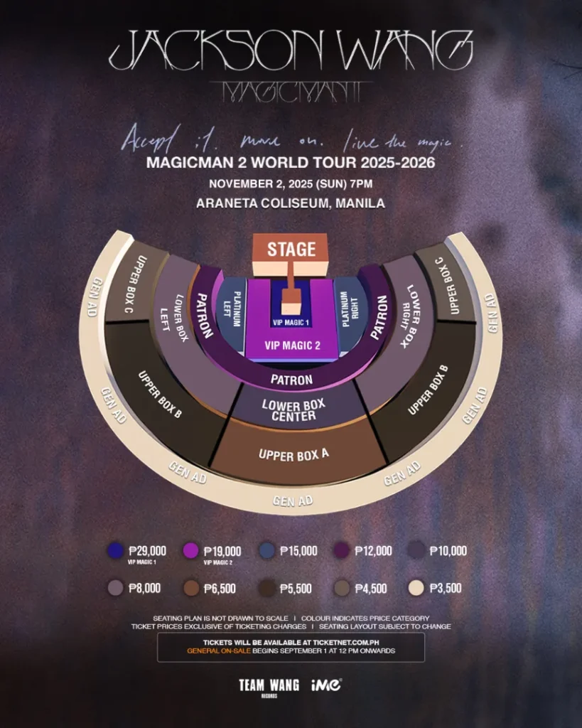 Jackson Wang Manila Concert Seat Plan